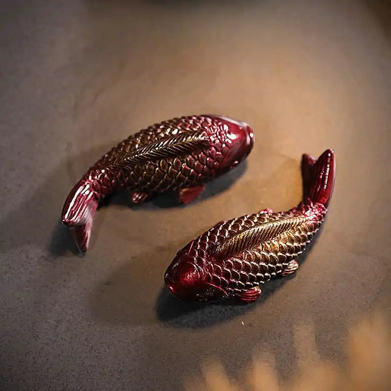 Double Fish Jade Pendant Tea Pet