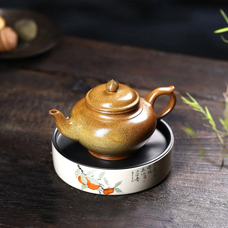 Ceramic Amber Flow Yixing Duanni Teapot with Lid Made from Duanni Clay