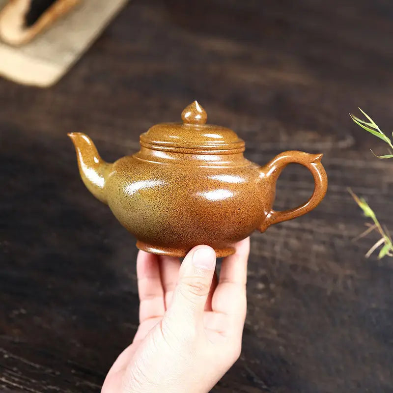 Brown speckled ceramic teapot from Amber Flow made of Yixing Duanni clay