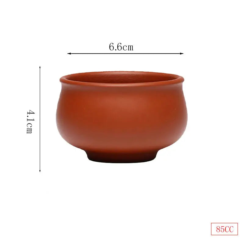 Small brown ceramic bowl from Amber harmony showcasing authentic Yixing Zisha craftsmanship