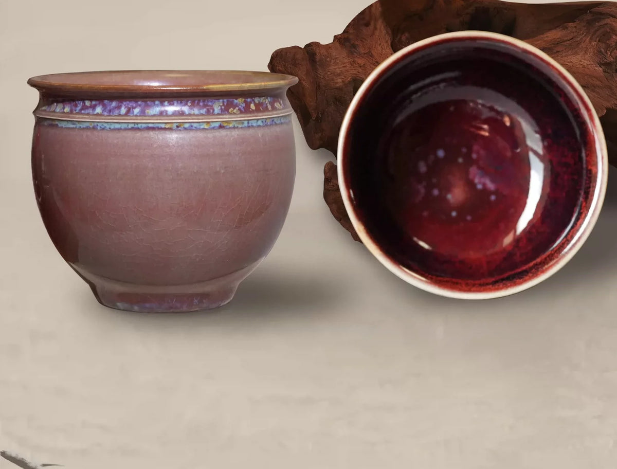 Artisan Jun Tasting Cups — glaze close-up