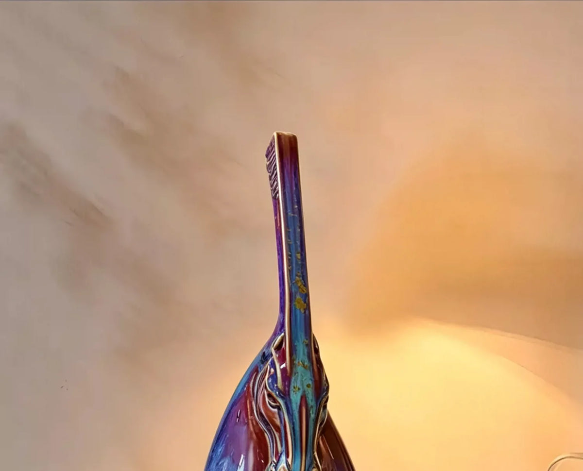 Auspicious Horse Jun Sculpture — profile view