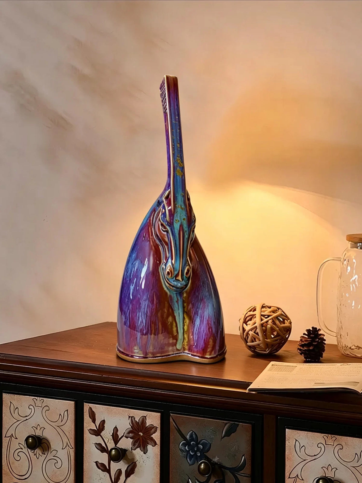 Auspicious Horse Jun Sculpture — alternate angle