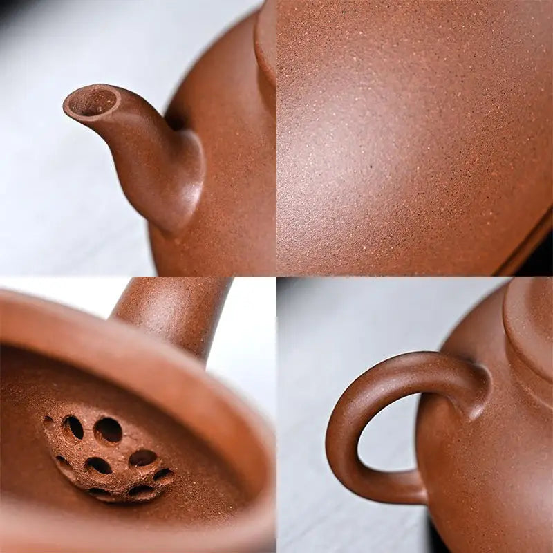 Earthenware teapot details from Autumn Hill featuring Yixing Zisha and 215ml capacity