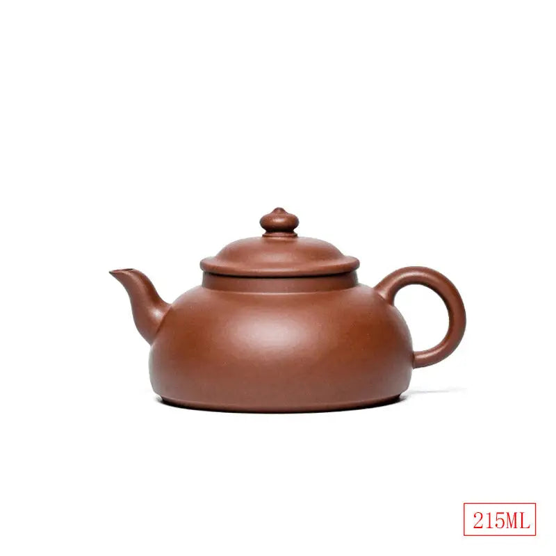 Brown ceramic teapot from Autumn Hill featuring Yixing Zisha craftsmanship and 215ml capacity