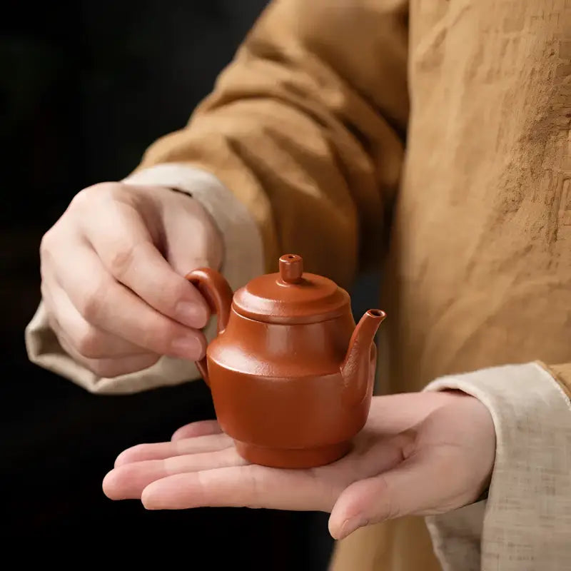Small brown ceramic Yixing Zisha teapot from Autumn Square Tea Set