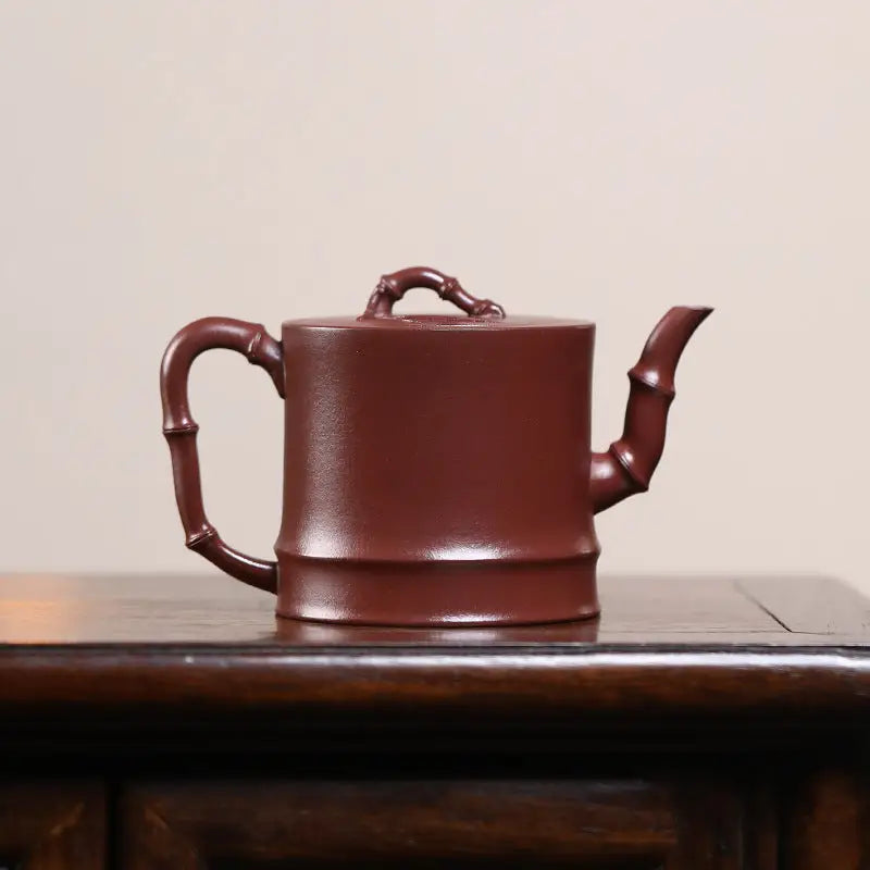Maroon bamboo-styled Gongfu Tea Yixing Zisha Yixing Teapot from Bamboo Echo