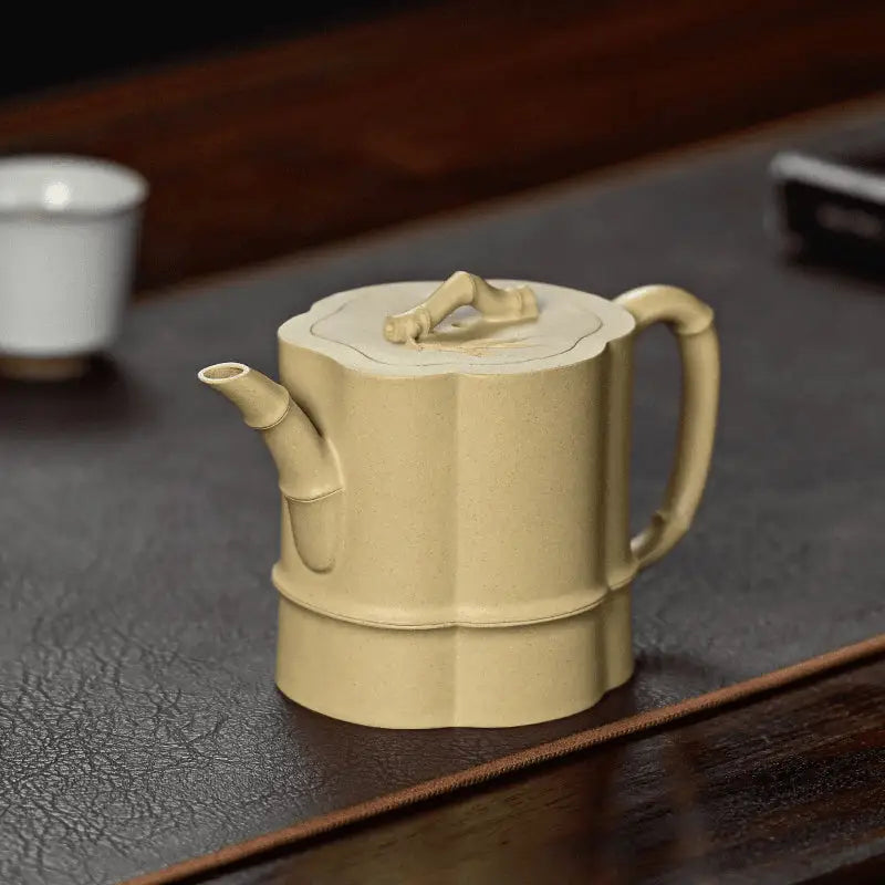 Bamboo Flow ceramic teapot made from yixing duanni clay featuring bamboo-themed design