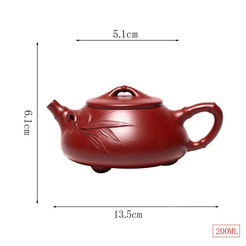 Reddish-brown teapot with bamboo leaf design from Bamboo Segment tea set collection