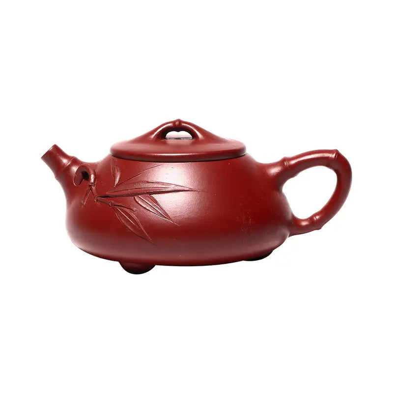 Reddish-brown ceramic teapot with bamboo design from Bamboo Segment tea sets