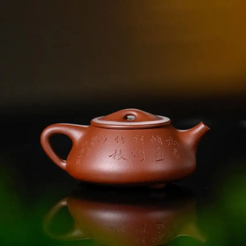 Earthenware teapot with lid from Bamboo Whisper Yixing Zisha collection