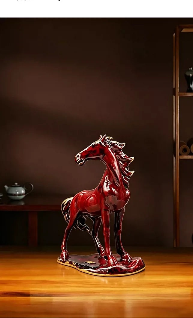 Beihong Horse Jun Sculpture — profile view