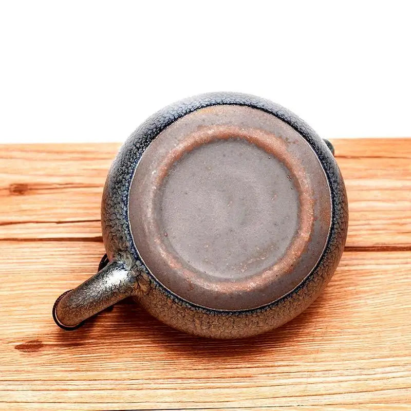 Ceramic Bloom Teapot with textured blooming glaze pattern for gongfu tea brewing
