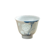 Blue and White Hand-painted Lotus Tea Cup white background product photo