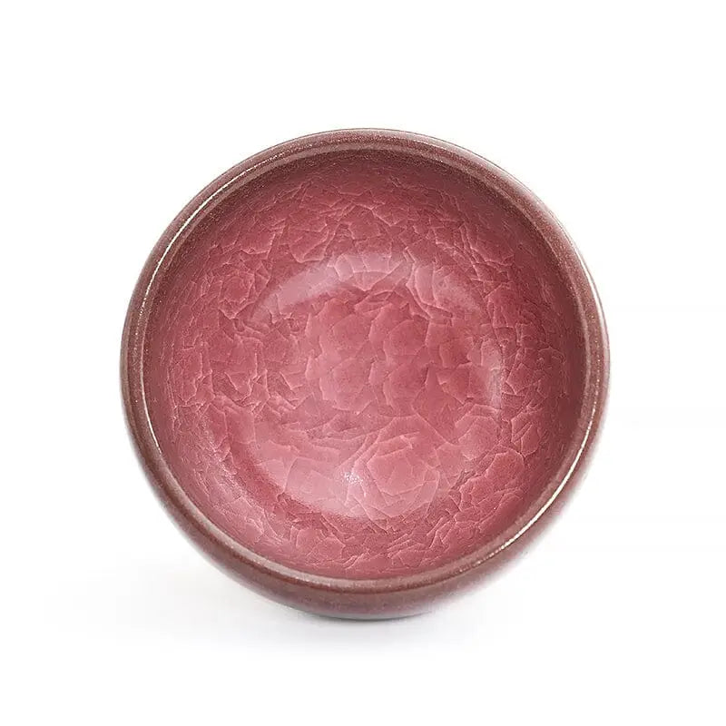 Round textured mauve bowl from Jian Zhan Teacup for Gongfu Tea brewing