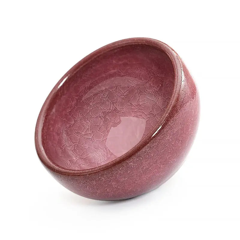 Maroon ceramic bowl with crackled glaze from Jian Zhan Gongfu Tea collection