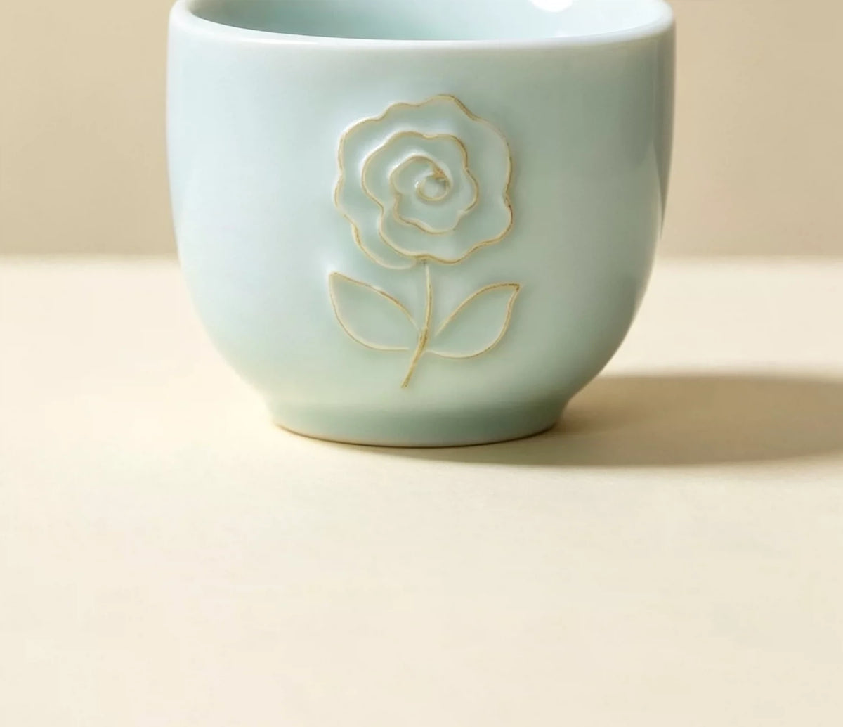 Celadon Rose Tea Set — detail view