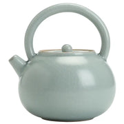 Light blue celadon ru kiln crackle glaze teapot with tianqing glaze design