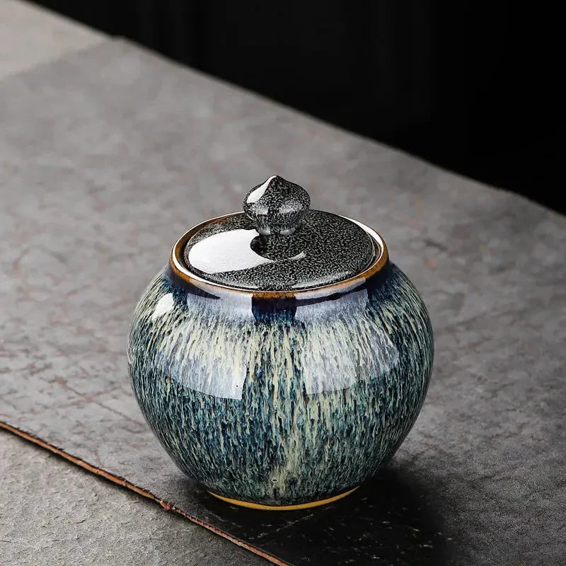 Ceramic Tea Storage Jar white background product photo