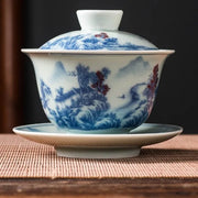Classic Blue and White Gaiwan – Blue Landscape