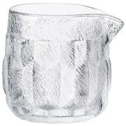 Handcrafted glass tea creamer with cloud mist textured design for gongfu tea brewing
