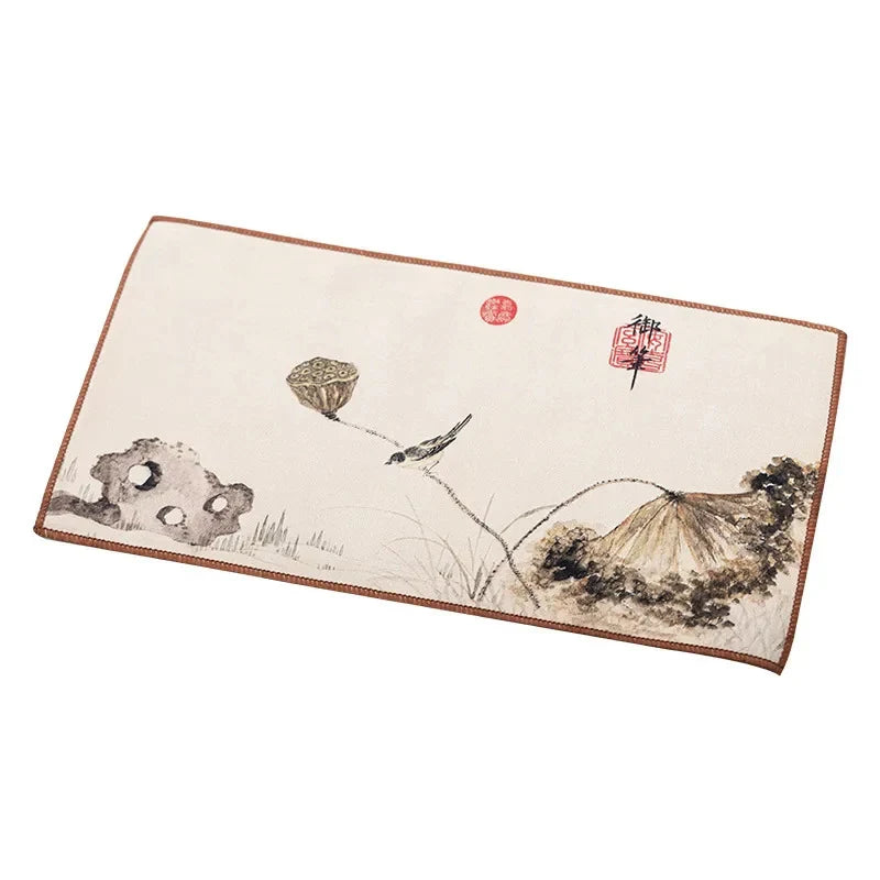 Cotton-linen Textile Tea Towel white background product photo