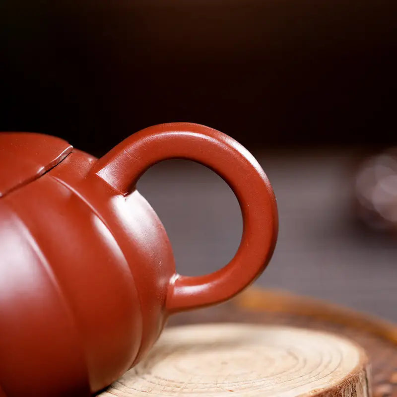 Reddish-brown Yixing Zisha Teapot Handle from Crimson Harvest Zisha Teapot collection
