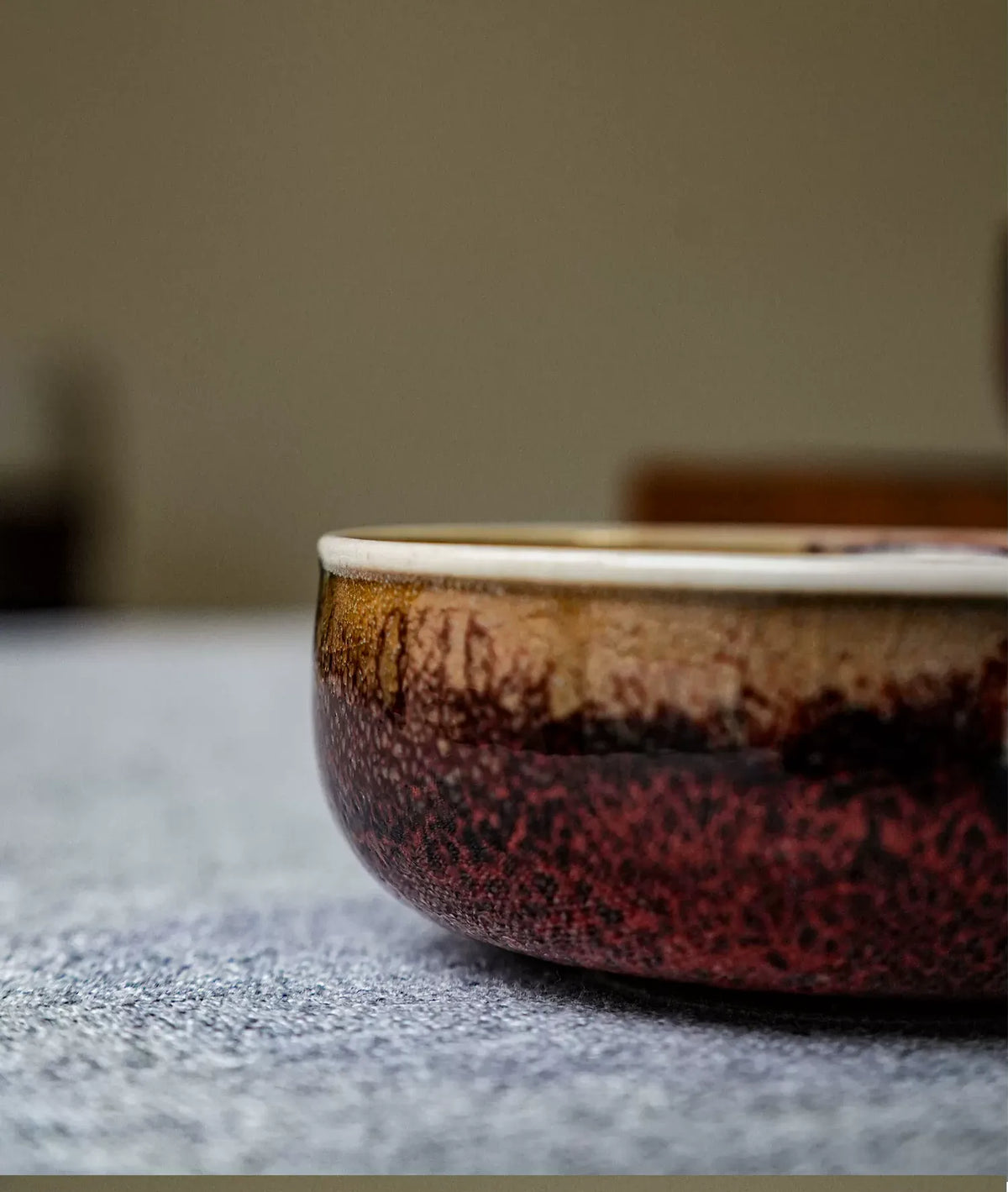 Crimson Jun Glaze Tea Cups — further detail