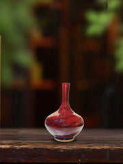 Crimson Long Neck Jun Vase — Jun-glazed ceramic vase