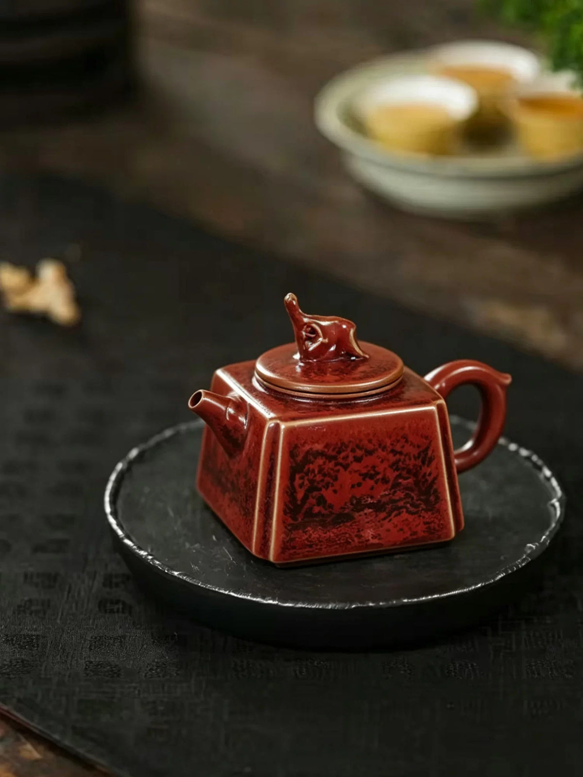 Crimson Square Jun Teapot — alternate angle