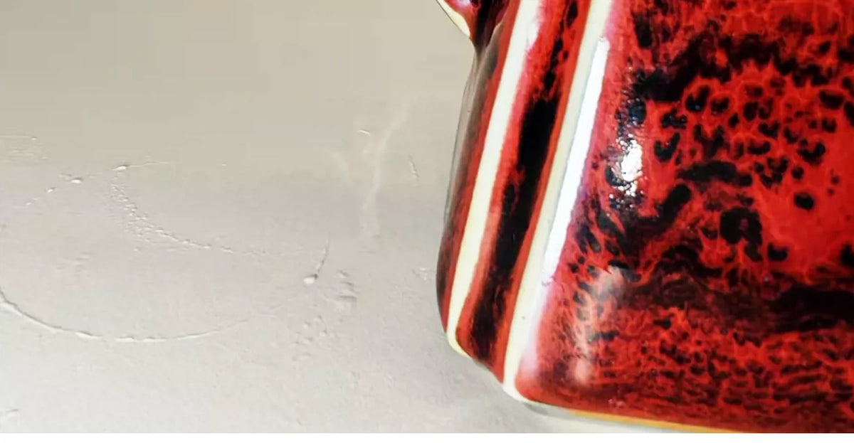Crimson Square Jun Teapot — detail view