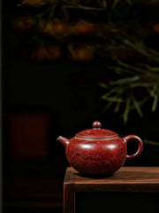 Crimson Xishi Jun Teapot — Jun-glazed ceramic teapot
