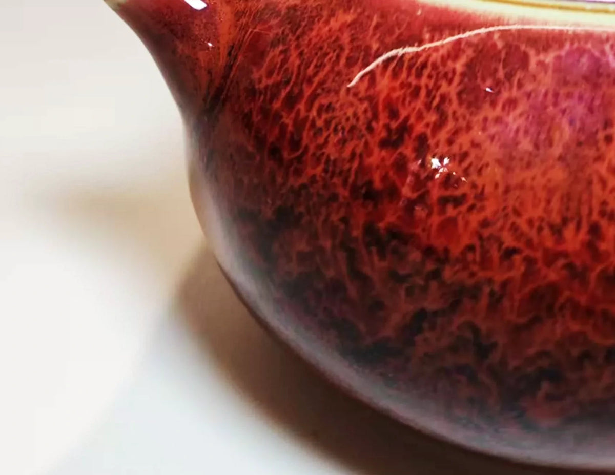 Crimson Xishi Jun Teapot — detail view