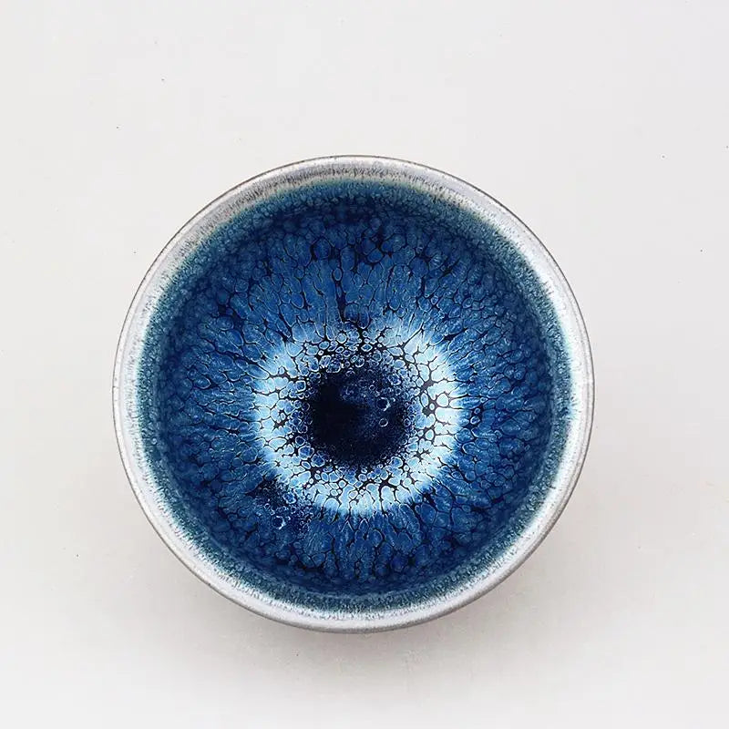Blue glazed ceramic bowl from Deep Ocean collection for Jian Zhan tea and Gongfu tea brewing