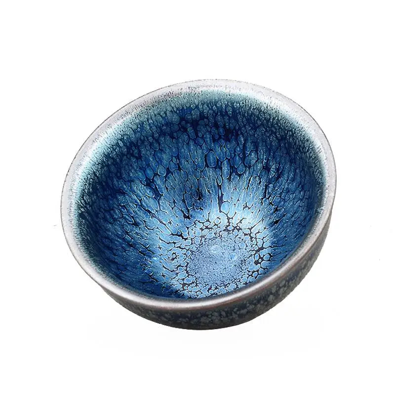Blue-glazed ceramic teacup from Deep Ocean for Jian Zhan Tea and Gongfu Tea brewing