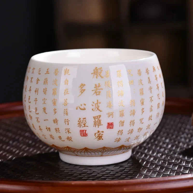 Dehua Heart Sutra Tea Cup Tea Cup side view