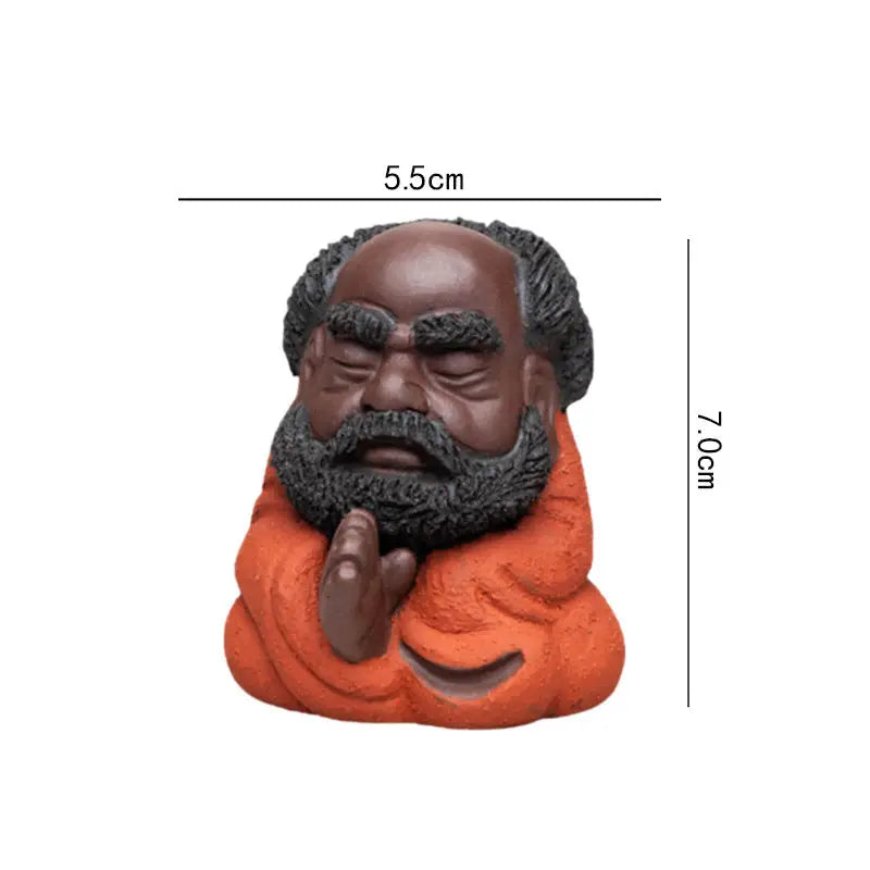 Yixing Zisha Dhyana Guardian Zen monk figurine Zisha Tea Pet for meditation and decor