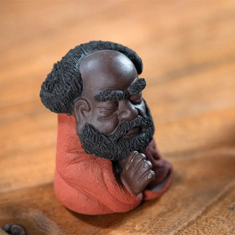Meditating monk figurine Zisha tea pet Dhyana Guardian Yixing Zisha craftsmanship