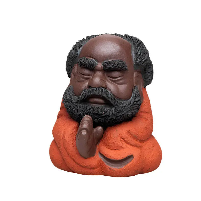 Yixing Zisha Dhyana Guardian meditating monk statue Zisha tea pet for mindfulness