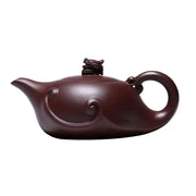 Maroon Dragon Crest teapot with sculpted dragon yixing zisha lid 220ml crest teapot