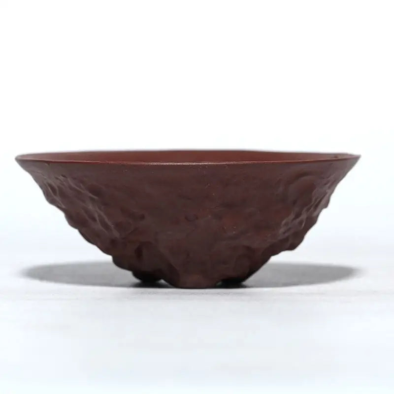 Textured reddish-brown bonsai pot from Dragon Spirit teacup collection