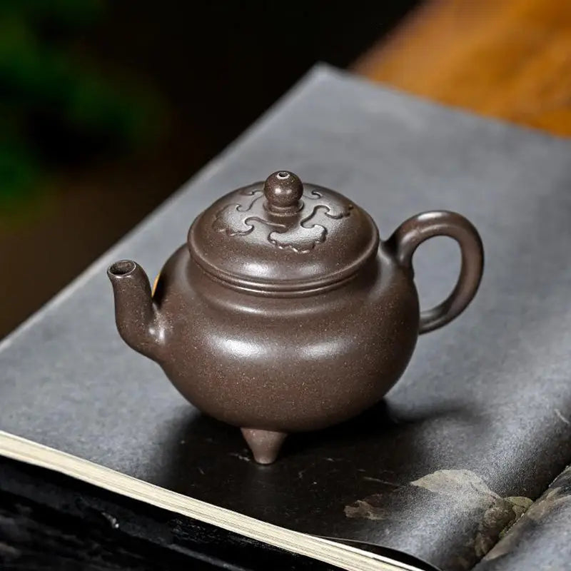 Brown ceramic teapot from Dragon Tripod, Yixing Zisha Yixing Teapot for tea brewing