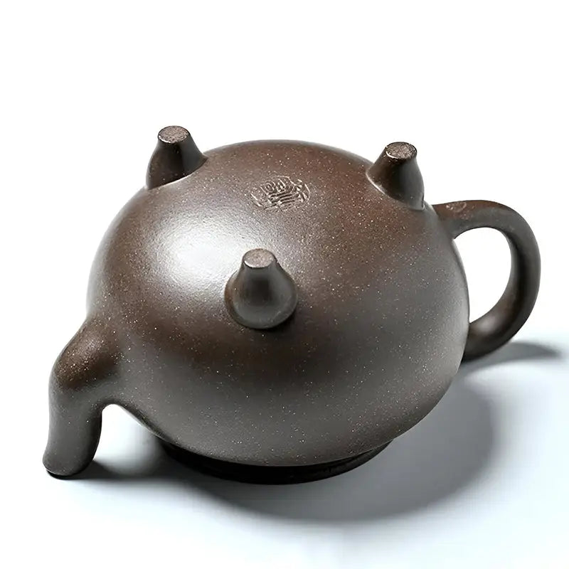 Brown ceramic Dragon Tripod Yixing Zisha Teapot with tripod feet for tea brewing