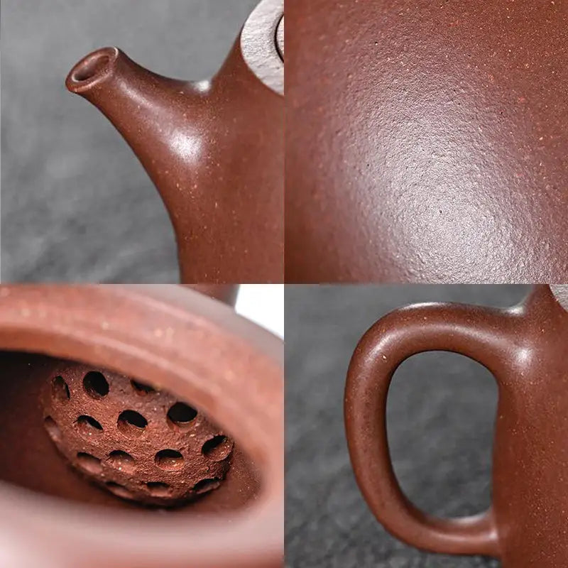 Detailed view of Echo Peak brown clay yixing zisha teapot perfect for gongfu brewing