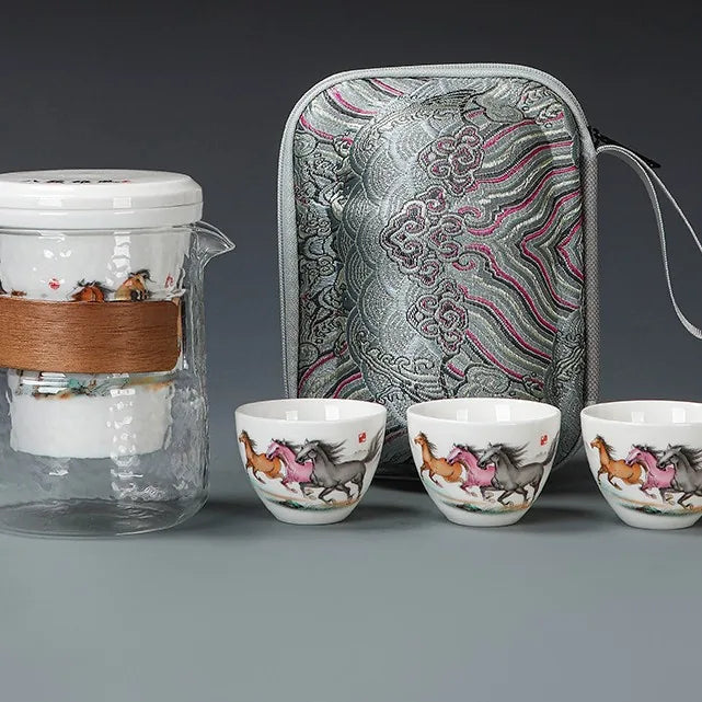 Eight Horses Glass Kuaike Travel Tea Set – Eight Horses