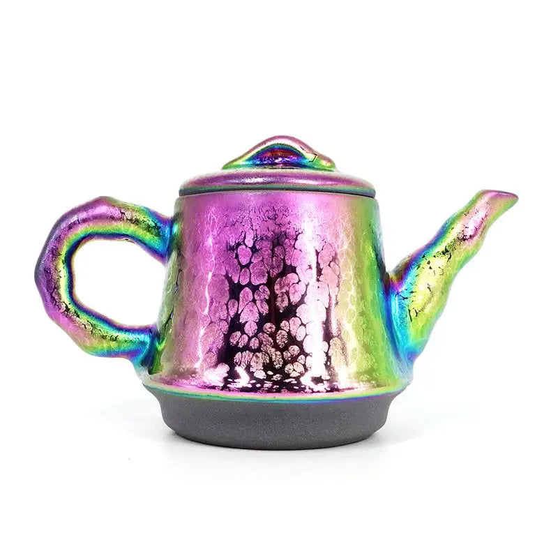 Iridescent ceramic Fairy Teapot for Gongfu Tea, Jian Zhan Style Teapot