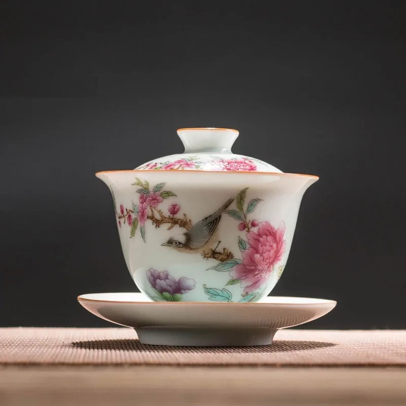 Famille Rose Sancai Gaiwan – Peony / 175 ml
