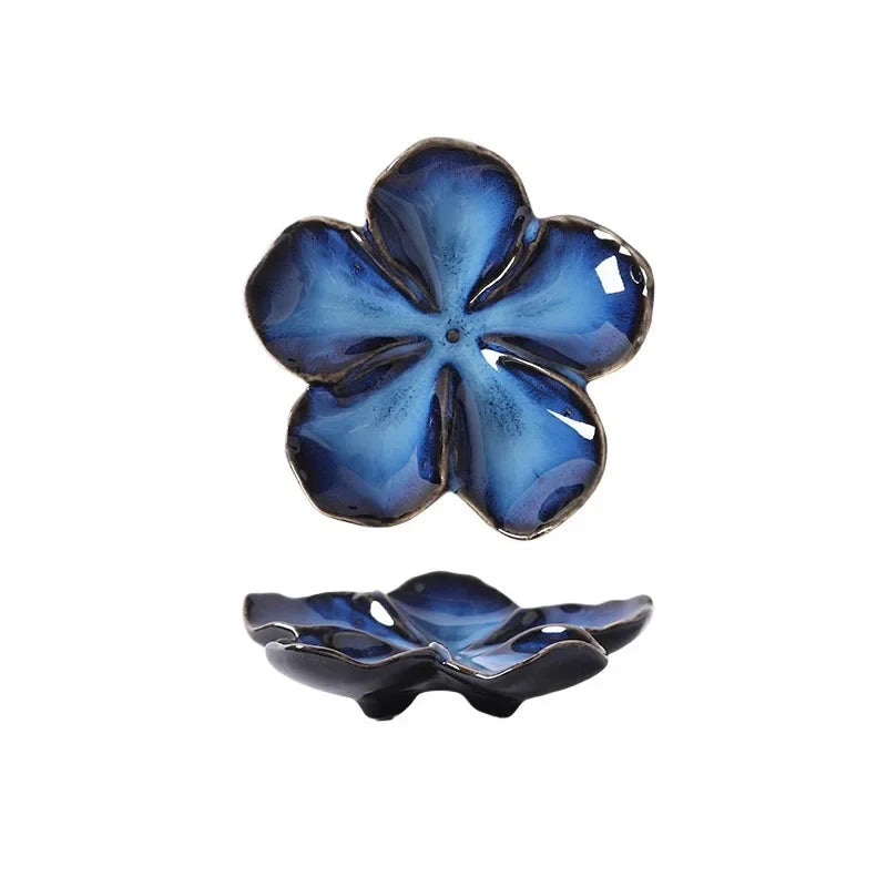 Floral Ceramic Small Plate white background product photo