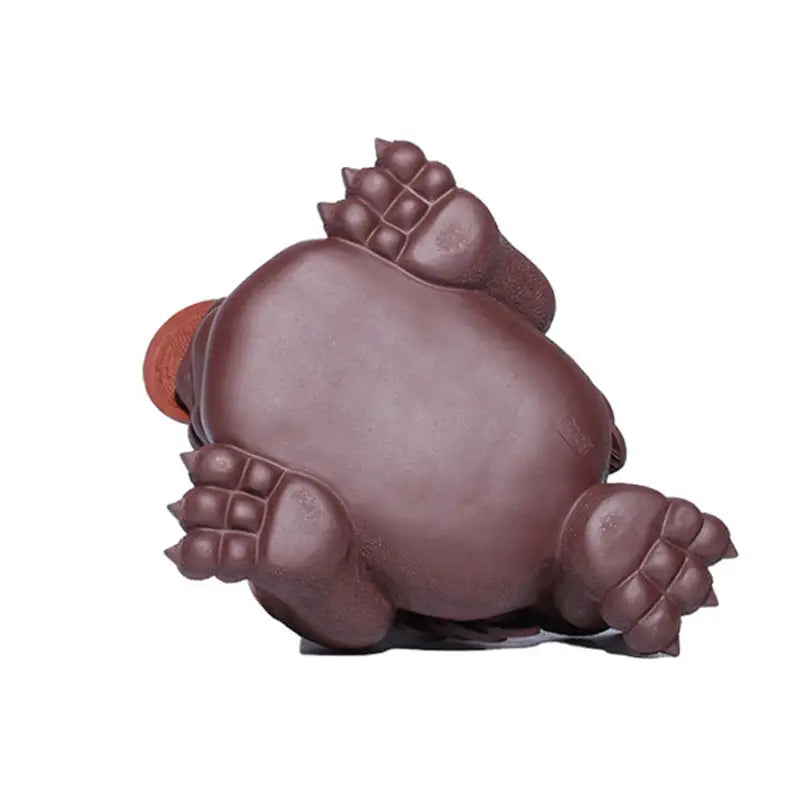 Brown mole figurine with large paws, a charming Fortune Guardian Pixiu tea pet