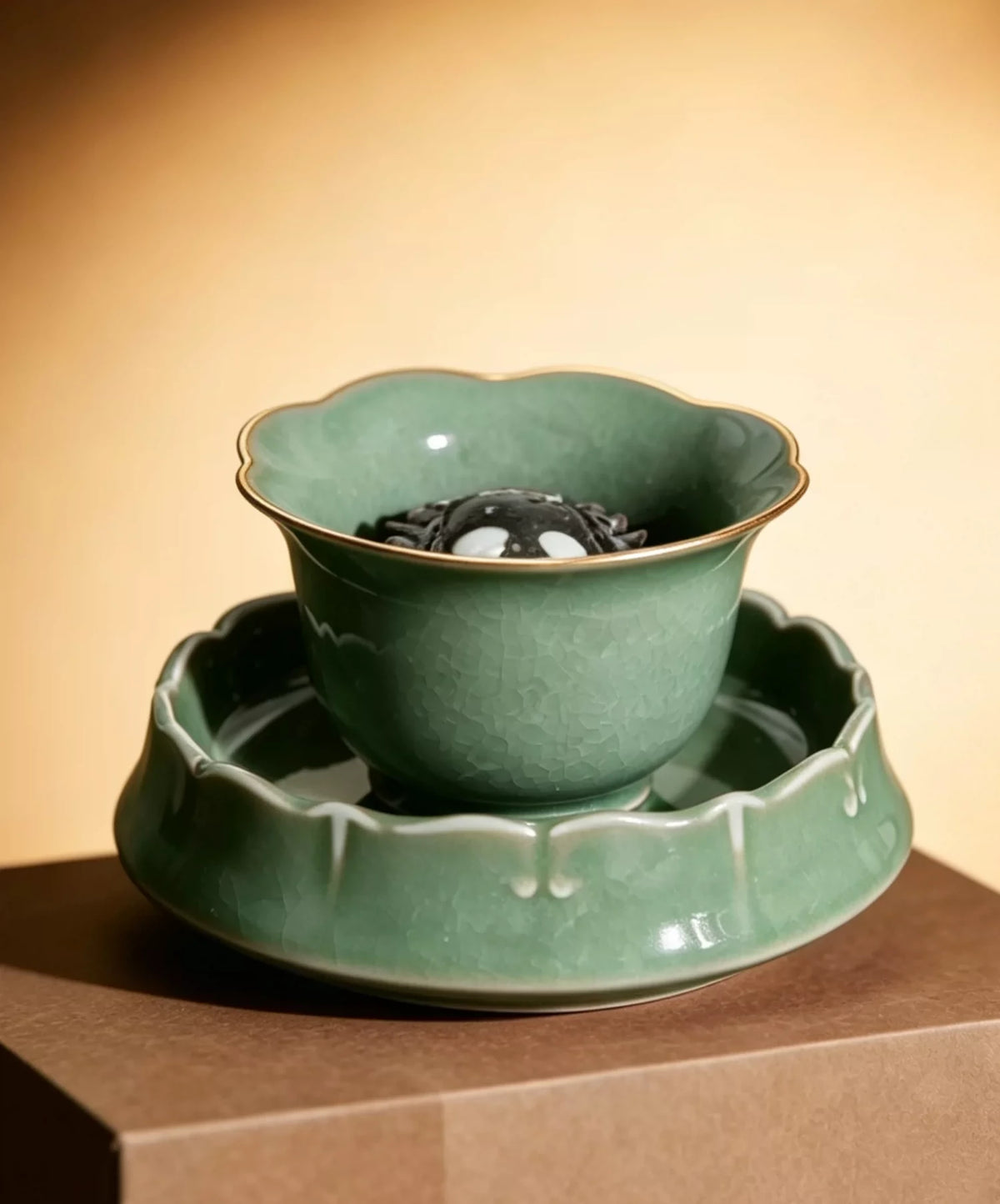 Ge Harmony Crab Cup — Ge-style glazed ceramic teacup